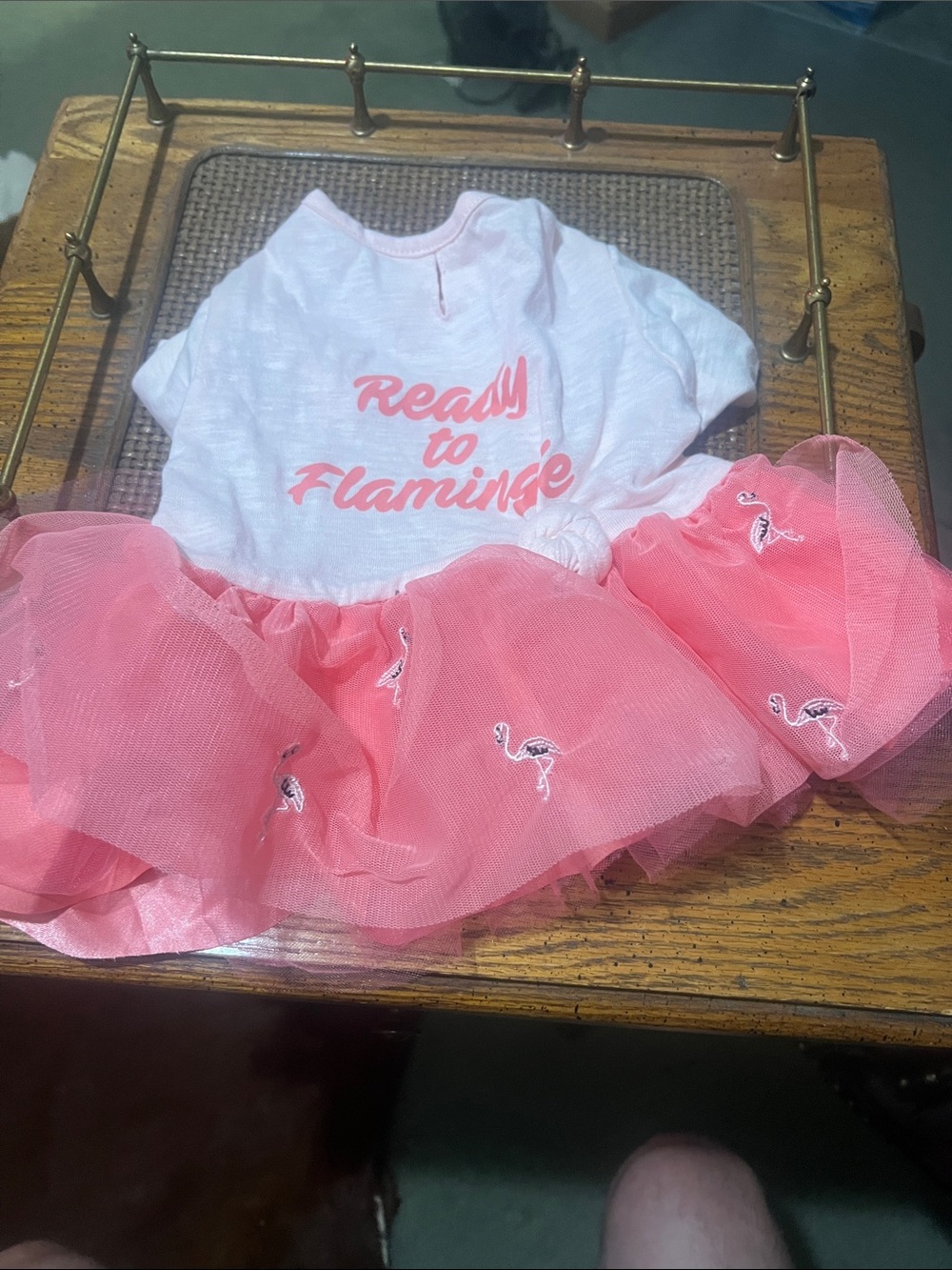 BONGO White & Pink 'Ready to Flamingle' Dog Tutu Dress
